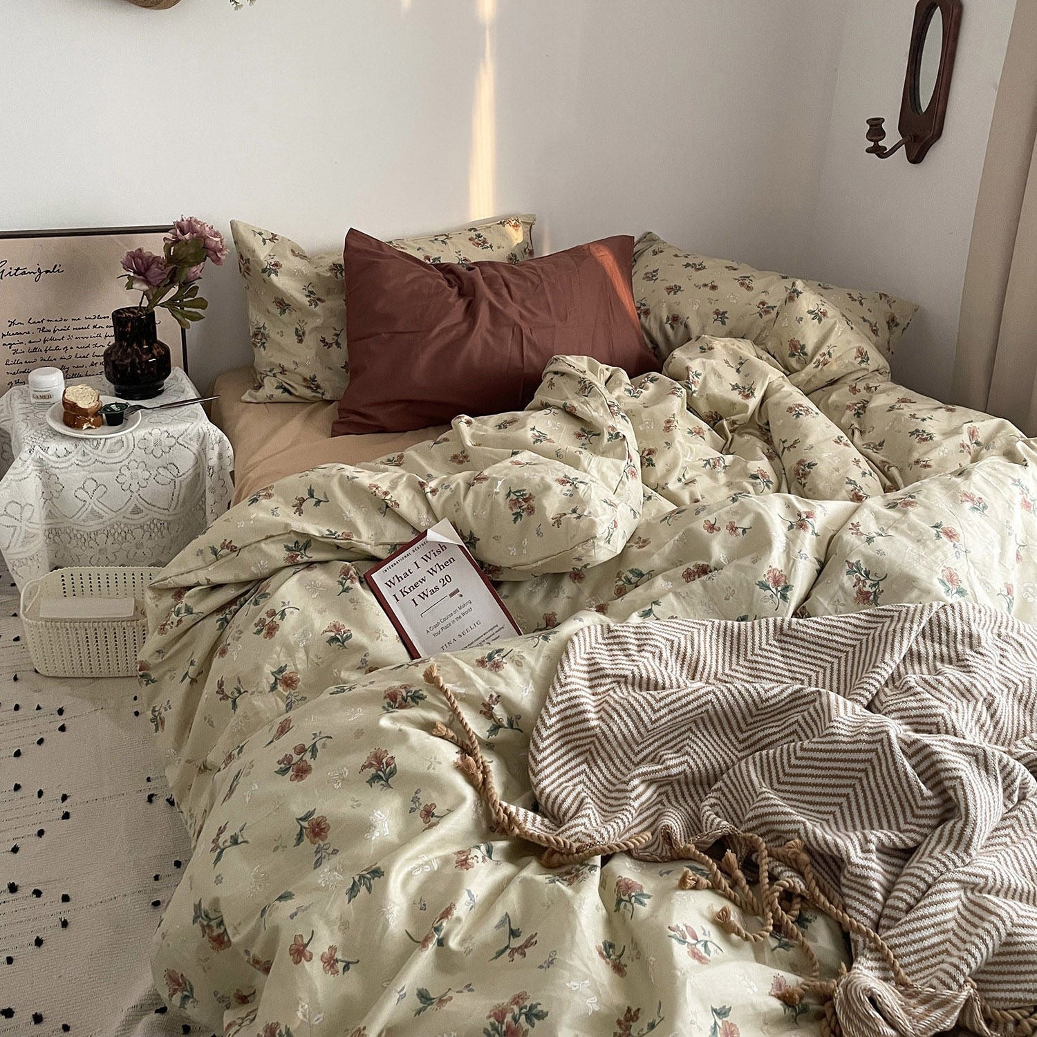 MORE HOME 100%Cotton Bedding Set Home Textile Vintage Floral Luxurious Pillowcase Sheet Quilt Cover Twin/Queen/Single Bed