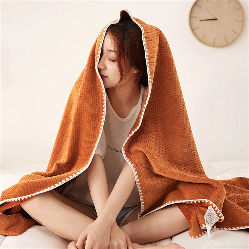 Flannel Blanket Soft Bedspread Shawl Blankets for Beds Sofa Office Napping Warm Bedding Throw Blanket