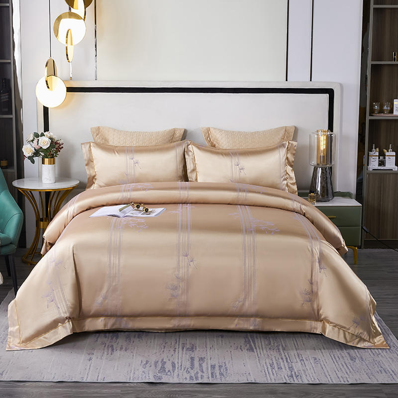 Luxury 4pcs European Jacquard Embroidery Pure Cotton Thickened Bedspread Wedding Room Bedding Quilt Cover Pillowcase