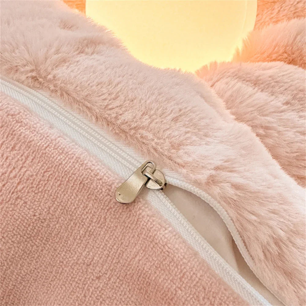 Rabbit Plush Bedding Sets Milk Velvet Warm Four Piece Set Thicken Quilt Cover Bed Linen Pillowcase King Bedroom Decor