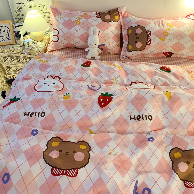 Grey Bedding Set Solid Color Flat Sheet Duvet Cover No Filling Pillowcase Bed Linens Polyester Twin Queen Size Home Textile
