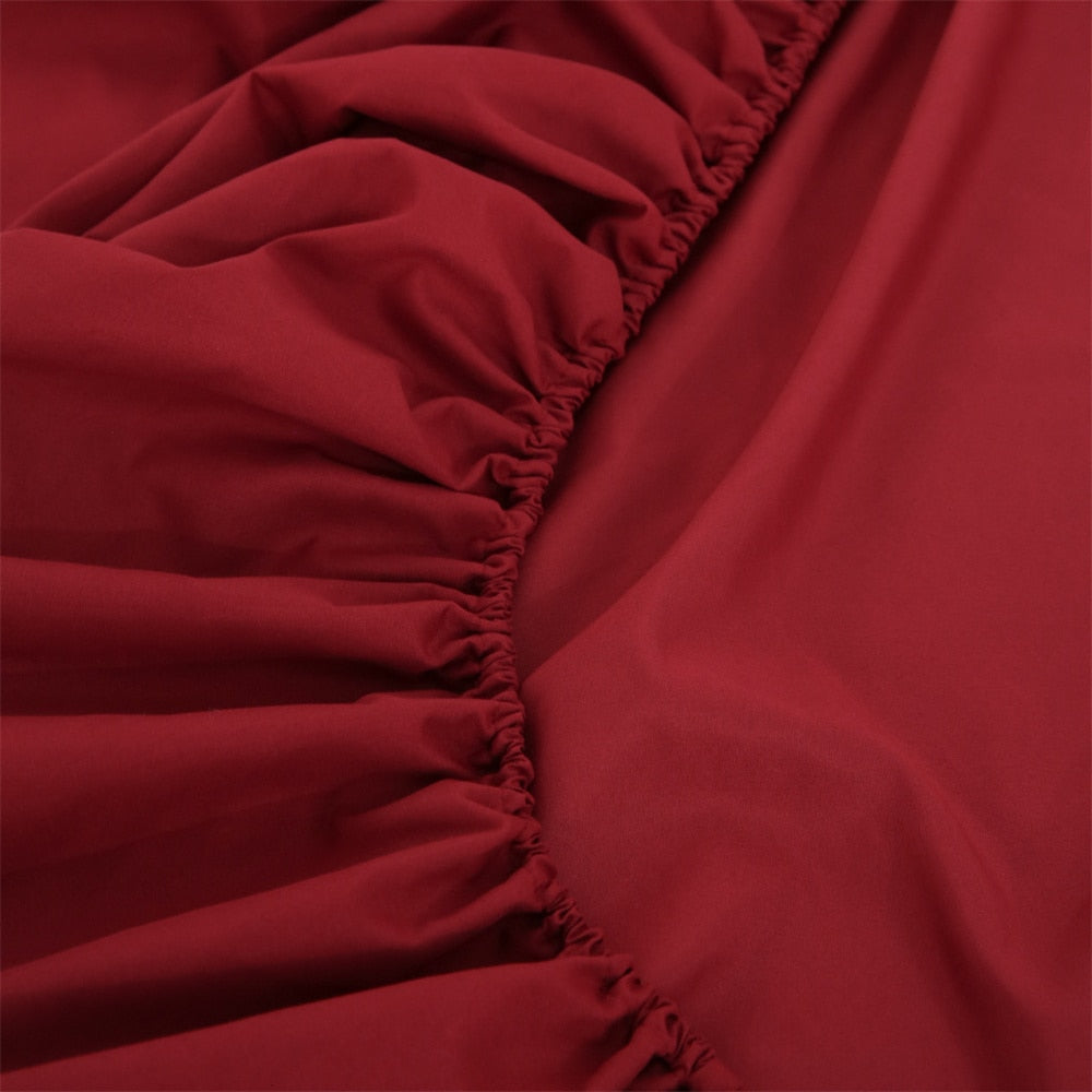 Luxury Brushed Inlay Cord Fitted Summer Sheet Mattress Cover Pillowcase Bedding Queen King Size Four Piece for Home Decor