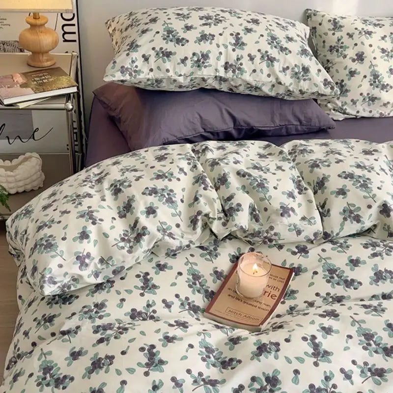 Tulips Duvet Cover Set with Flat Sheet Pillowcases Fashion Twin Double Queen Size Bed Linen Soft Boys Girls Bedding Kit