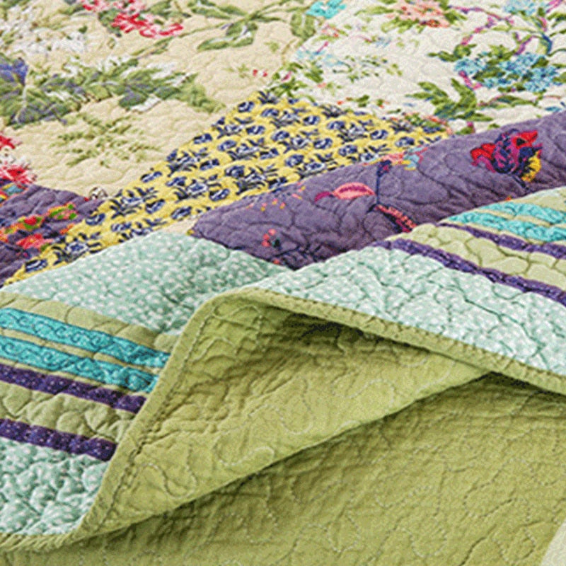 Large Quilted Quilt Three-piece Set Pure Cotton Washed Summer Cool Air-conditioning Quilt Quilted Bed Cover