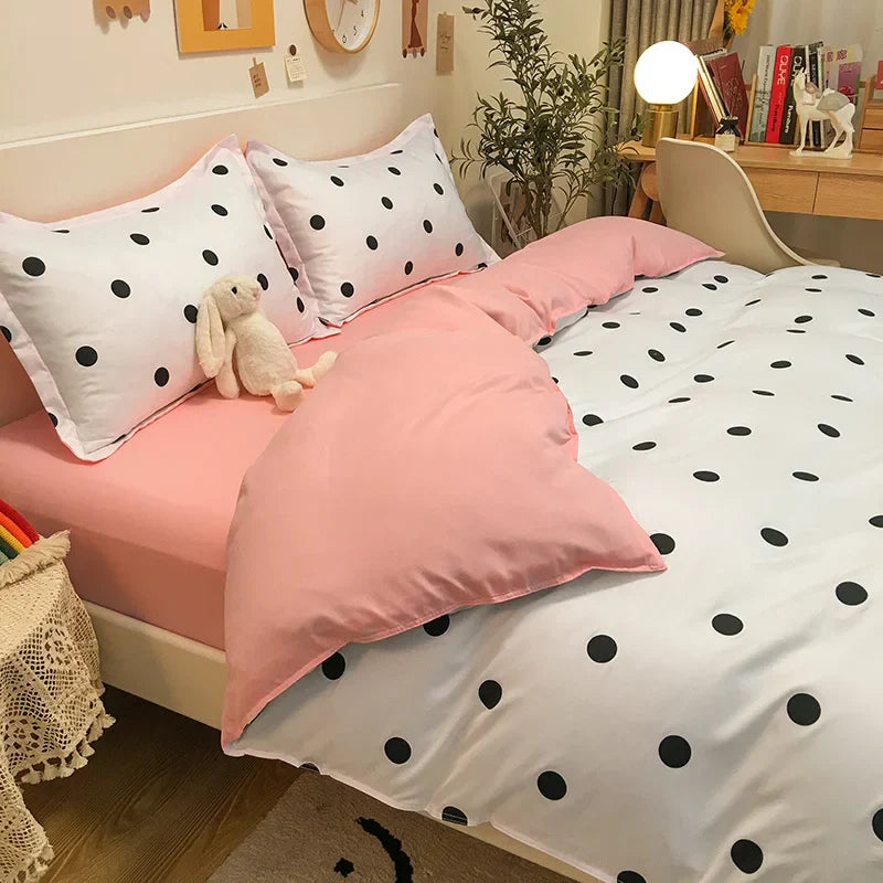 Ins Bedding Set Bed Linen 2 Bedrooms Duvet Cover For Girl Adults Bedspread Flat Sheet Quilt Cover King 220x240 Cover