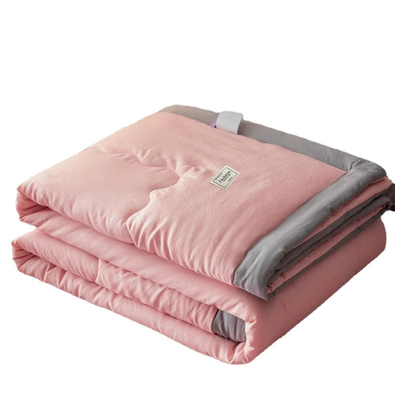 Airconditioning Quilt Gewassen Katoen Gooi Deken Quilten Dunne Dekbed Cooling Dekbed Gewatteerde Quilt Effen Kleur