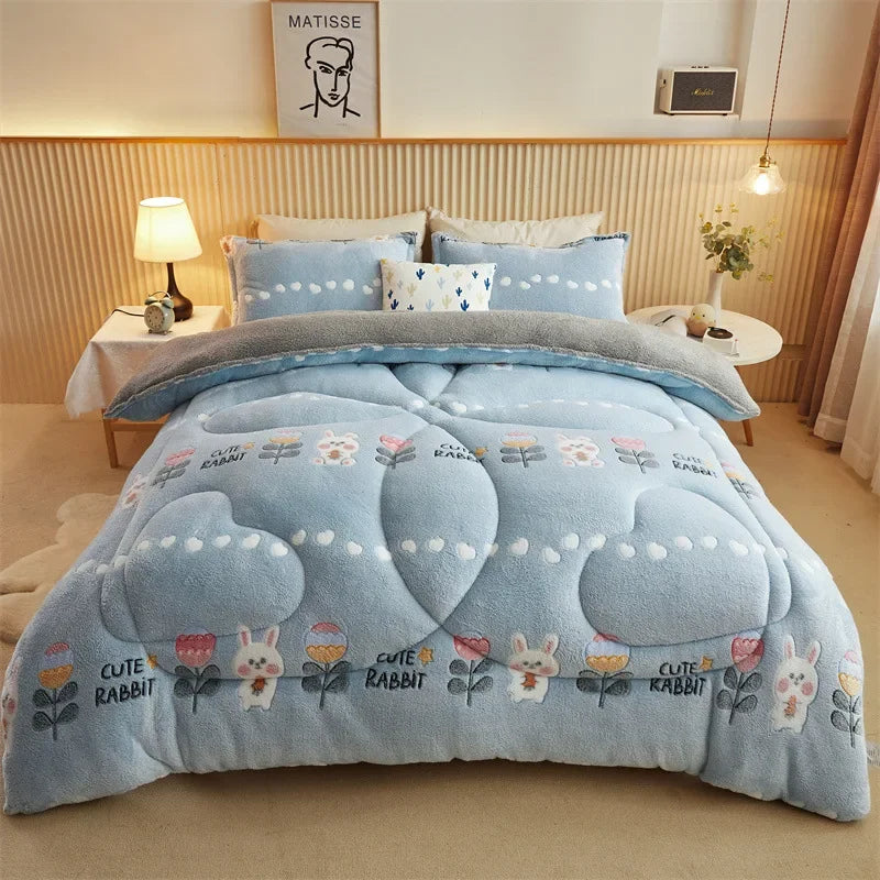 Autumn and Winter Double Face Quilt Snow Velvet Milk Velvet Winter Quilt Thickened Quilt Core Single Double Bedding