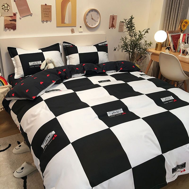 Grey Bedding Set Solid Color Flat Sheet Duvet Cover No Filling Pillowcase Bed Linens Polyester Twin Queen Size Home Textile