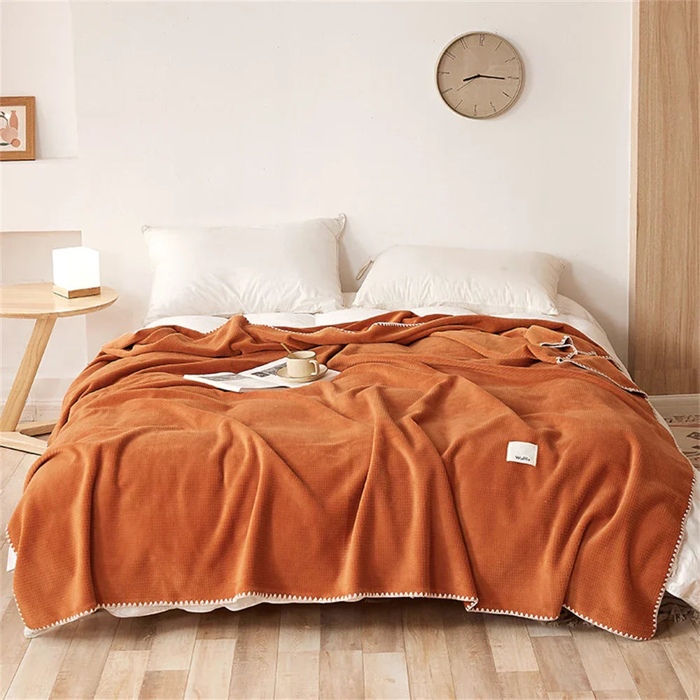 Flannel Blanket Soft Bedspread Shawl Blankets for Beds Sofa Office Napping Warm Bedding Throw Blanket