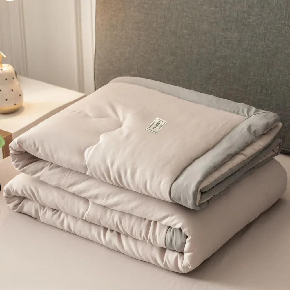 Airconditioning Quilt Gewassen Katoen Gooi Deken Quilten Dunne Dekbed Cooling Dekbed Gewatteerde Quilt Effen Kleur