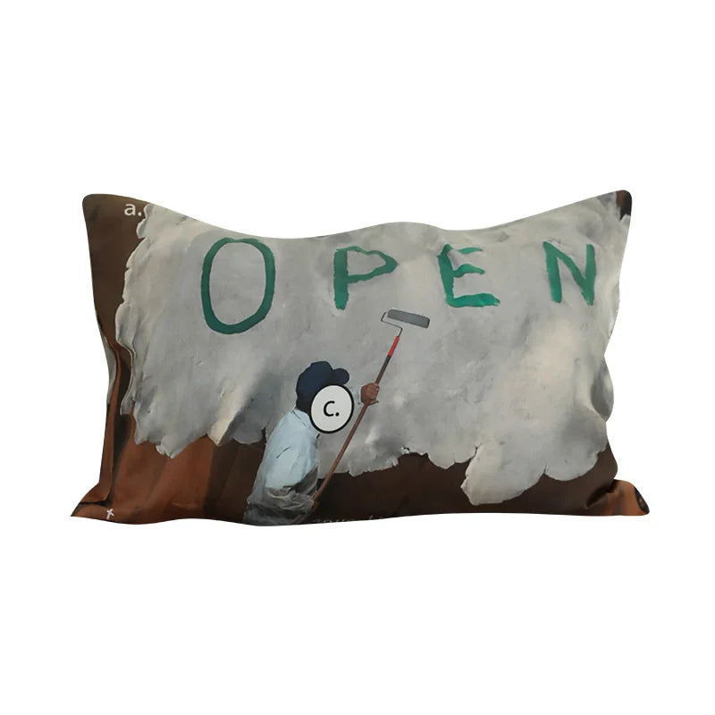 Nordic Pillow Case Cotton Double Sided Printing Bedding Back Support Cushion Cover Pillowcase Home Dorm Room Decorative Decor