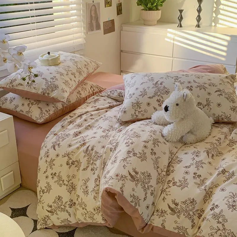 Euro Bedding Set Free Shipping Beddings Sets Princess Style Pure Cotton Intensification Level A Bedroom Set Queen Size Bed Sheet