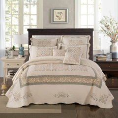 Embroidered Cotton Quilt Set 3PCS Bedspread on Bed Coverlet Super King Size Summer Comforter Blanket for Bed 1P/5PC Set