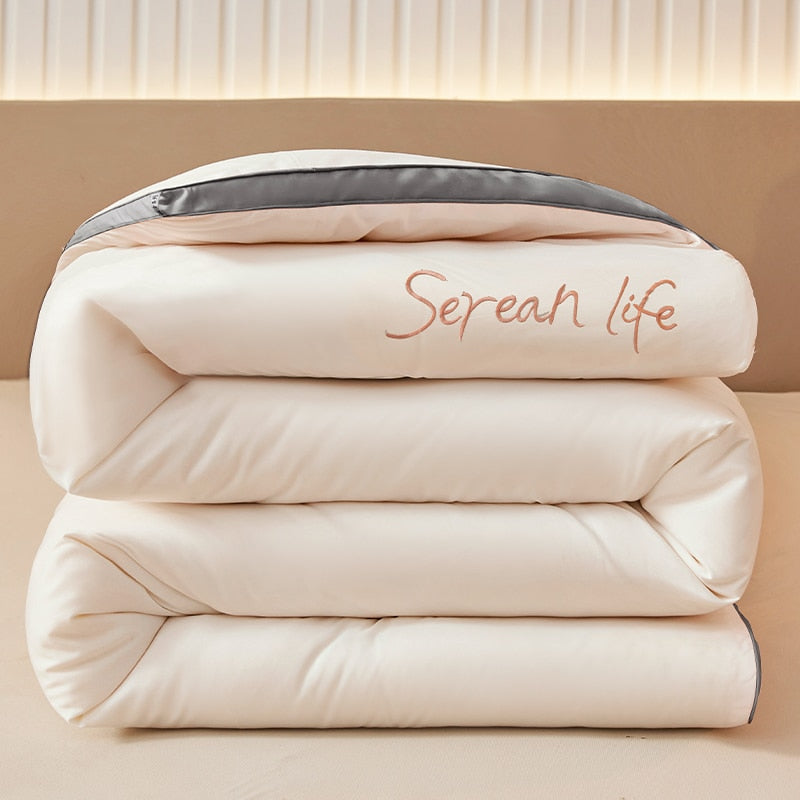 Winter Warm Mulberry duvet Soybean fiber Antibacterial quilt luxury double bed decorative blanket Breathable