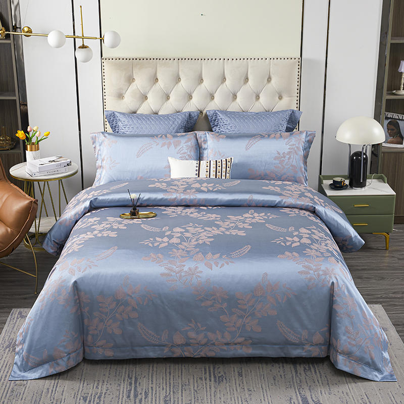 Luxury 4pcs European Jacquard Embroidery Pure Cotton Thickened Bedspread Wedding Room Bedding Quilt Cover Pillowcase