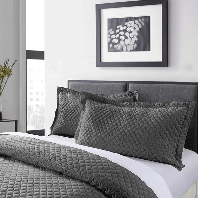 3 Piece Double Bed Quilt Lightweight Soft Full Size Velvet Duvet Cover King Queen Bed Sheet Set