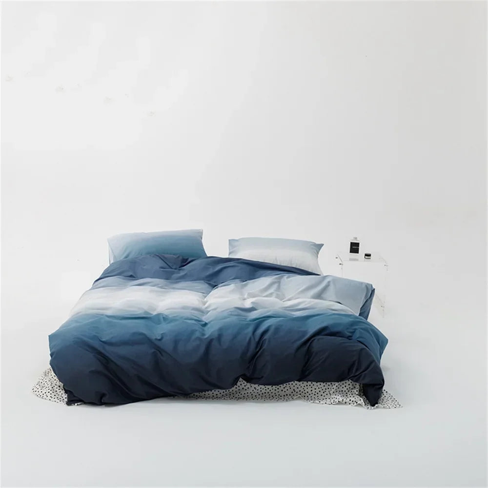 Nordic Grey Blue Stripes Duvet Cover Set Cotton Queen King Size Bedding Set Bedlinens Sheet Pillowcases