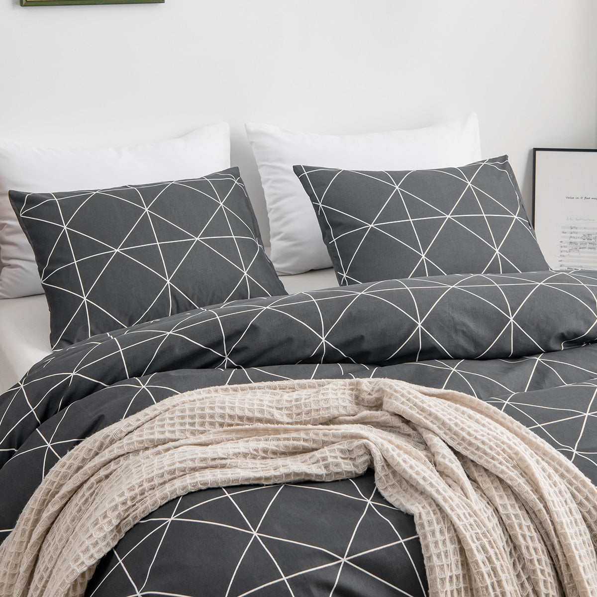 All Season Nordic Fashion Flat Sheet Set and Bedding Quilt Duvet Cover and Pillowcase for Home Decor Twin Queen King Size