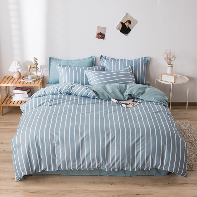 Grey Bedding Set Solid Color Flat Sheet Duvet Cover No Filling Pillowcase Bed Linens Polyester Twin Queen Size Home Textile