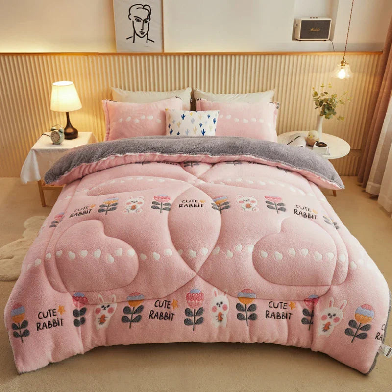 Autumn and Winter Double Face Quilt Snow Velvet Milk Velvet Winter Quilt Thickened Quilt Core Single Double Bedding