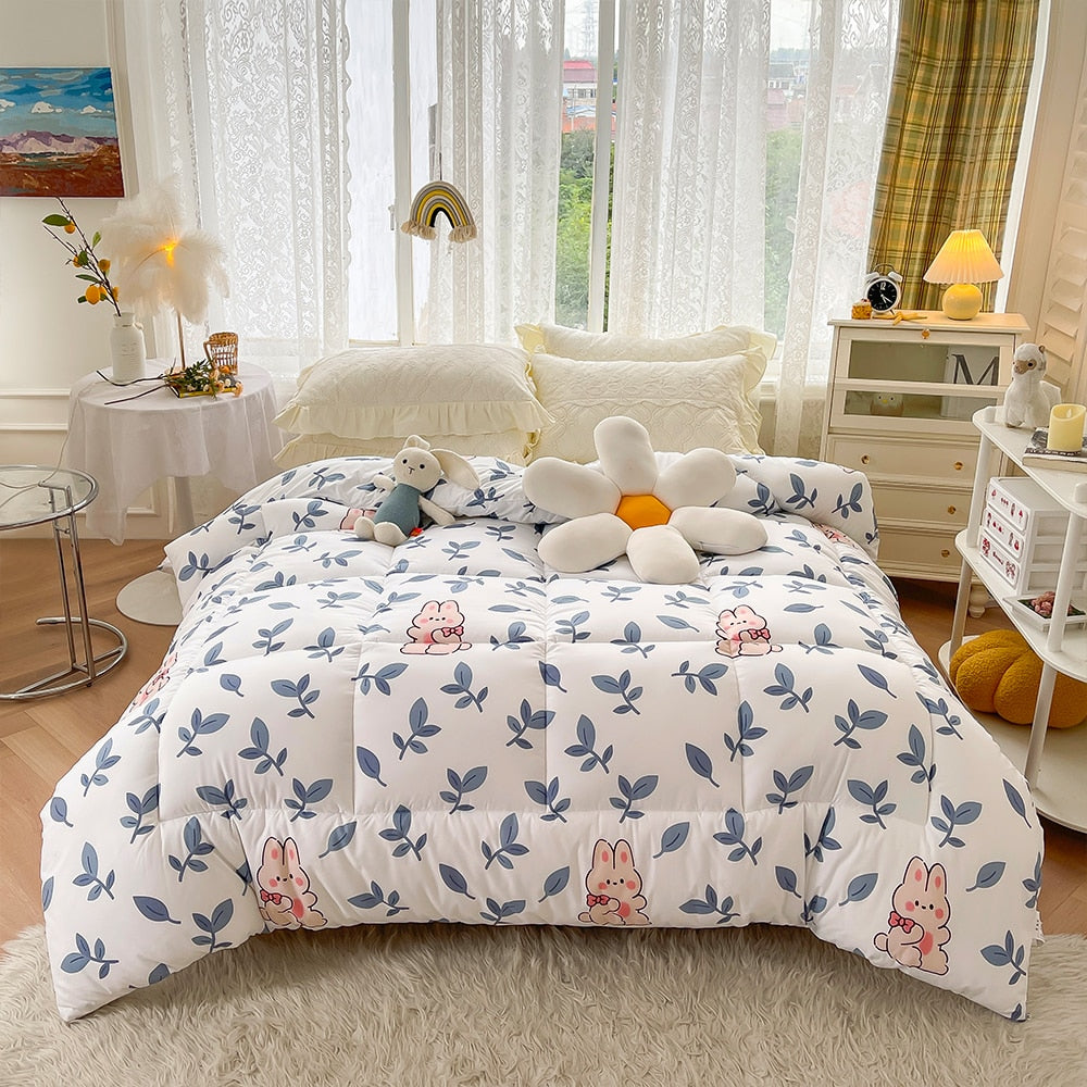 Winter Warm Mulberry duvet Soybean fiber Antibacterial quilt luxury double bed decorative blanket Breathable