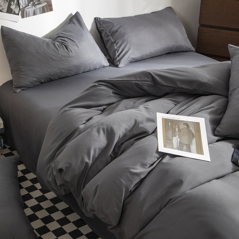 Fashion Bedding Set White Green Double Bed Linens Nordic Duvet Cover Pillowcase Queen Size Flat Sheet Classic Grid Kids Winter
