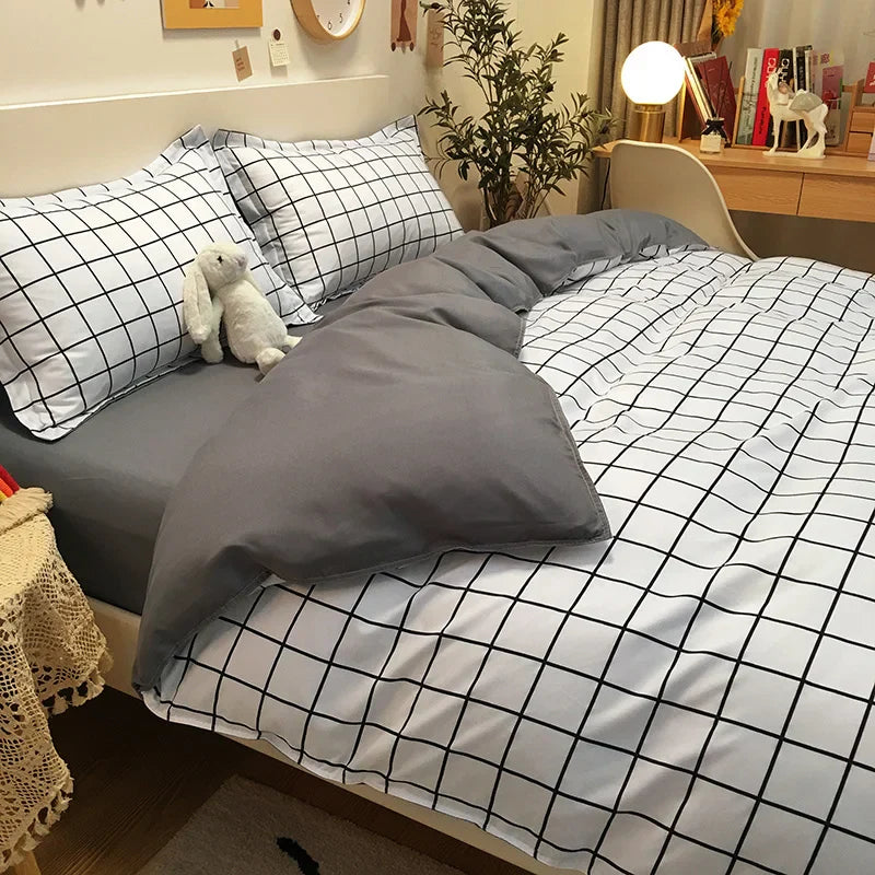 Ins Bedding Set Bed Linen 2 Bedrooms Duvet Cover For Girl Adults Bedspread Flat Sheet Quilt Cover King 220x240 Cover