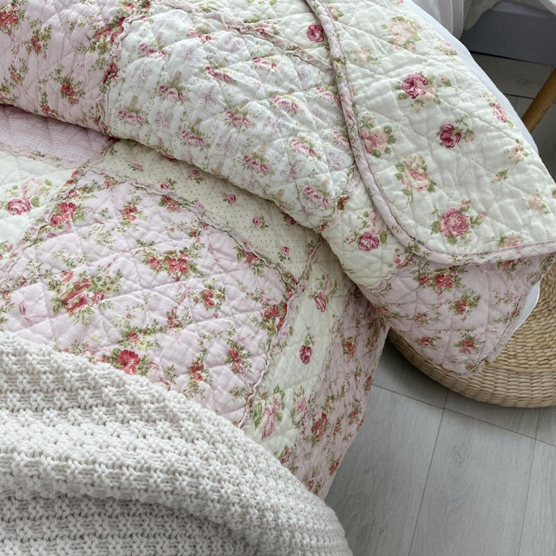 Patchwork Cotton Bed Quilt 1PC Bedspread on the Bed CHAUSUB Coverlet for Summer Twin 150*200 Sofa Cover Floral Quilted Blanket
