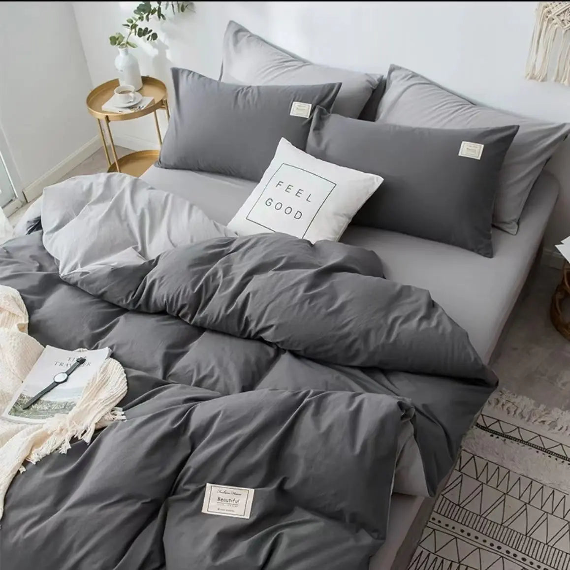 Nordic Princess Pink Bedding Set Girls Adults Twin Full Queen Size Bed Flat Sheet Duvet Cover Pillowcases Solid Color Bed Linen