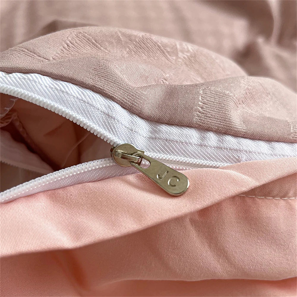 New Jacquard Bedding Set Fashion Skin Friendly Four Piece Set Quilt Cover Flat Sheet King Size Duvet Cover Pillowcase Bed Linens