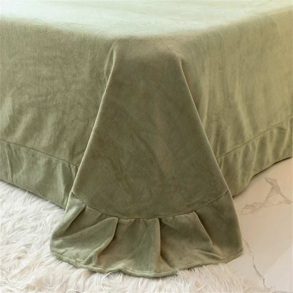 Milk Velvet Bedding Set Jacquard Tafu Velvet Thicken Winter Warm Four Piece Sets Quilt Cover Bed Linen Pillowcase Bedroom Decor