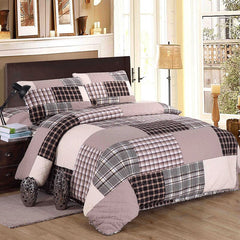 Double Bed Dyed Cotton Patchwork 3 Piece Quilted Quilt Light Quilt Pillowcase Free Shipping