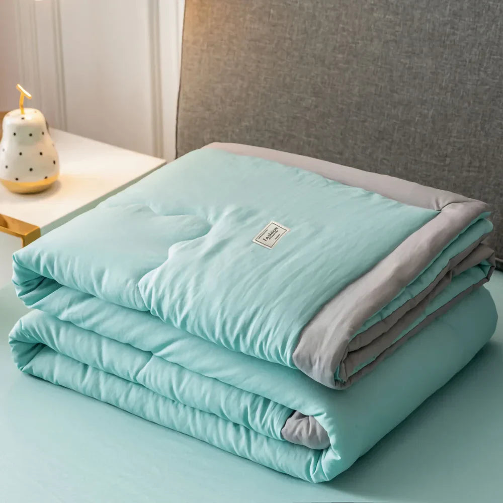 Airconditioning Quilt Gewassen Katoen Gooi Deken Quilten Dunne Dekbed Cooling Dekbed Gewatteerde Quilt Effen Kleur