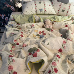 Summer Blanket Cool Quilt Cute Flower Bubble Cotton Summer Quilt Sleeping Naked Air Conditioning Quilt Lightweight  Washable