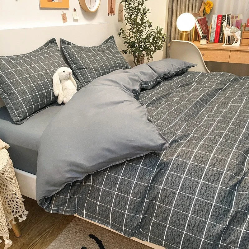 Ins Bedding Set Bed Linen 2 Bedrooms Duvet Cover For Girl Adults Bedspread Flat Sheet Quilt Cover King 220x240 Cover