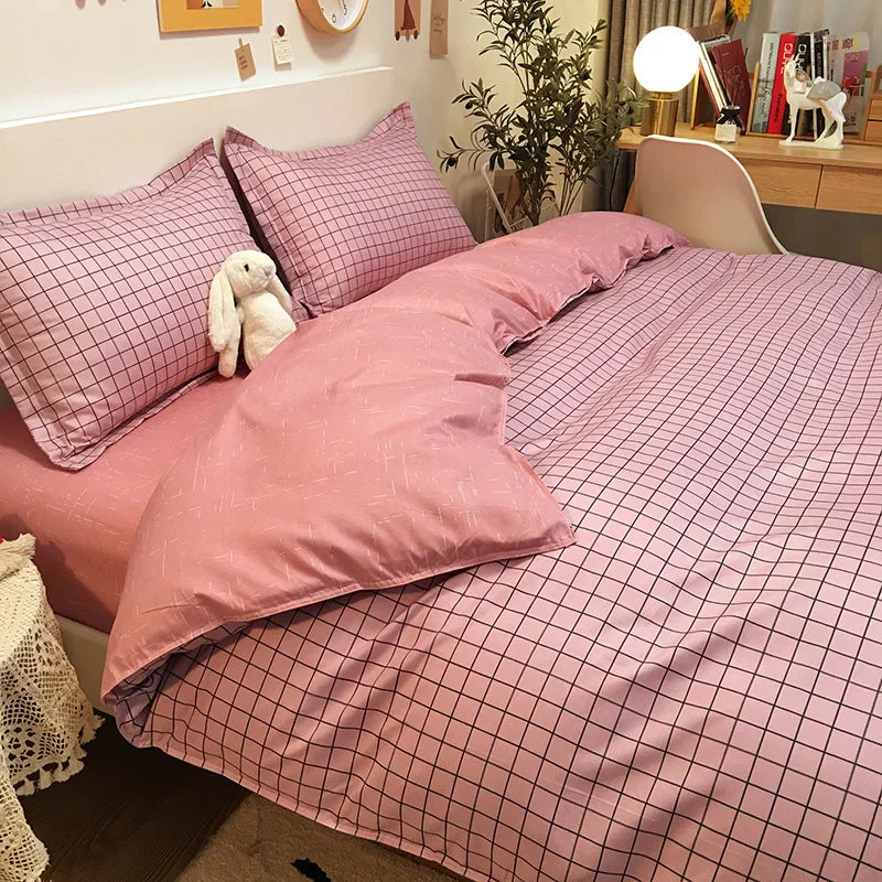 Ins Bedding Set Bed Linen 2 Bedrooms Duvet Cover For Girl Adults Bedspread Flat Sheet Quilt Cover King 220x240 Cover