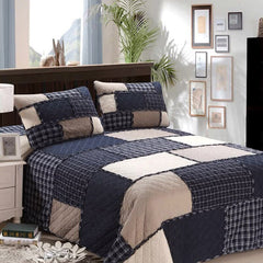 Double Bed Dyed Cotton Patchwork 3 Piece Quilted Quilt Light Quilt Pillowcase Free Shipping