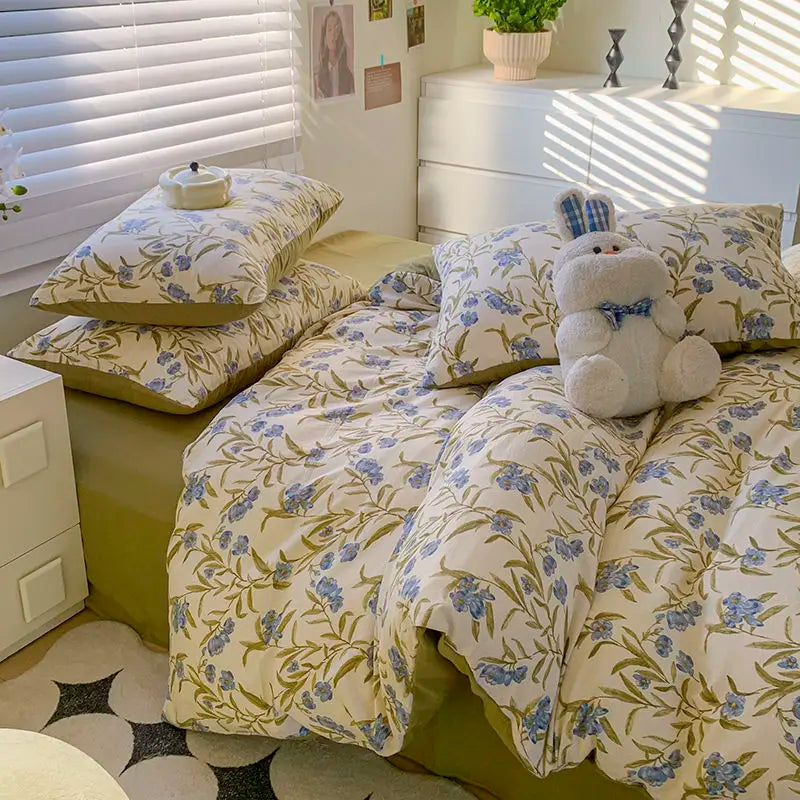 Euro Bedding Set Free Shipping Beddings Sets Princess Style Pure Cotton Intensification Level A Bedroom Set Queen Size Bed Sheet