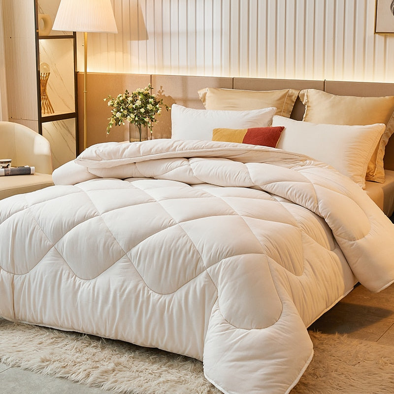 Winter Warm Mulberry duvet Soybean fiber Antibacterial quilt luxury double bed decorative blanket Breathable
