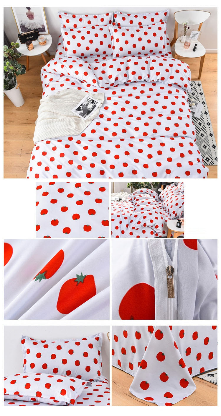 Quality Simple 4pcs Bed Linen Sheet Set Pillowcase Nordic AB Version Soft Comfortable Quilt Comforter Cover for Household