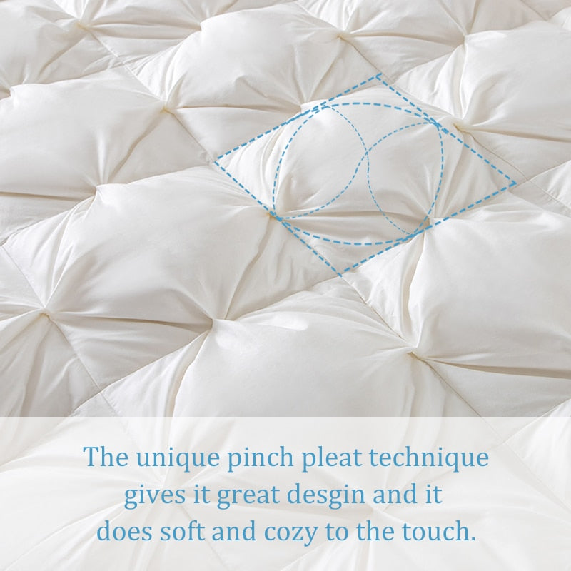 Peter Khanun 100% White Goose Down Filler 3D Bread Duvet/Quilt/Comforter Winter Luxury Blankets 100% Cotton Shell 015