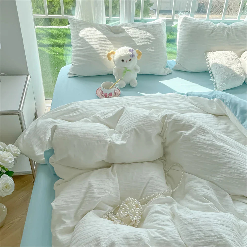 Fashion Bedding Set Home King Size Textile Bed Comforter Set Skin Friendly Fabric Duvet Cover Quilt Cover Pillowcase Bed Linen