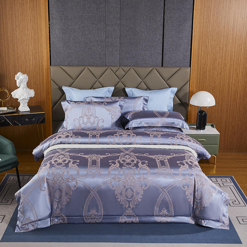 Luxury 4pcs European Jacquard Embroidery Pure Cotton Thickened Bedspread Wedding Room Bedding Quilt Cover Pillowcase