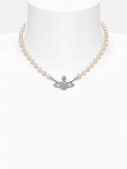 Saturn Orb Pendant Pearl Necklace