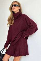 Amelia Turtle Neck Knit Sweater Skirt Set