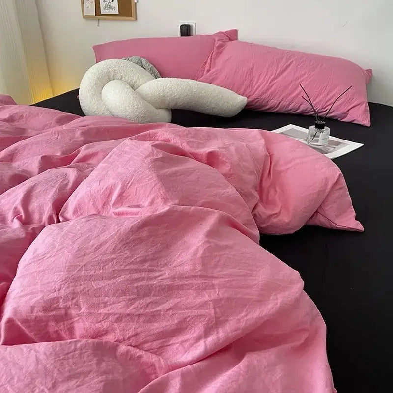 Ins Bedding Set Bed Linen 2 Bedrooms Duvet Cover For Girl Adults Bedspread Flat Sheet Quilt Cover King 220x240 Cover