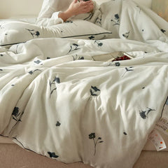 Summer Quilt Class A Knitted Aerobic Cotton Printed Soybean Quilt Summer Bedspread Home Textiles