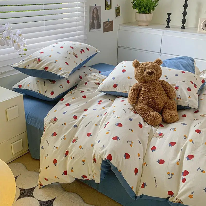 Euro Bedding Set Free Shipping Beddings Sets Princess Style Pure Cotton Intensification Level A Bedroom Set Queen Size Bed Sheet