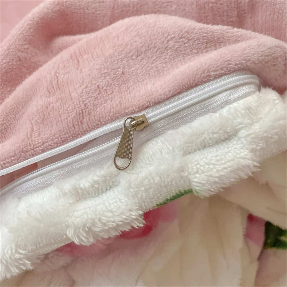 New Milk Velvet Bedding Set Thickened Bean Velvet Warm Four Piece Sets Quilt Cover Bed Linen Pillowcase Queen King Bedroom Decor