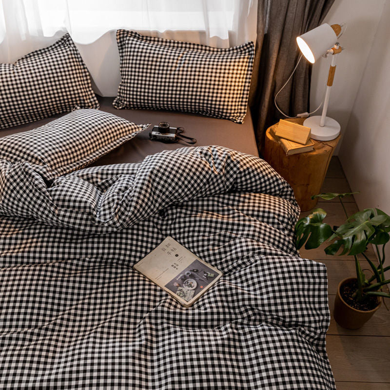 Grey Bedding Set Solid Color Flat Sheet Duvet Cover No Filling Pillowcase Bed Linens Polyester Twin Queen Size Home Textile